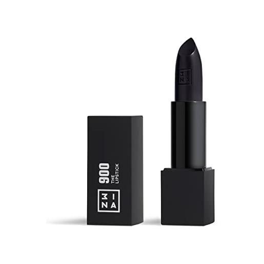 3ina makeup - the lipstick 900 - nero - rossetto matte - alta pigmentazione - rossetti cremosi - profumo di vaniglia e custodia magnetica - lucido e mat - vegan - cruelty free