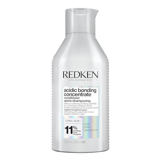 Redken balsamo professionale acidic bonding concentrate abc, azione riparatrice, per tutti i tipi di capelli danneggiati, 300 ml