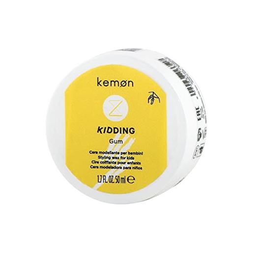 Kemon - liding kidding gum, cera capelli modellante a tenuta media per bambini con estratti vegetali, effetto naturale - 50 ml