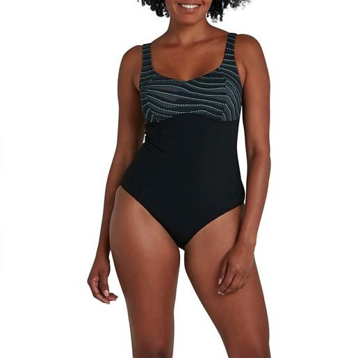 Speedo contourlustre printed swimsuit nero uk 34 donna