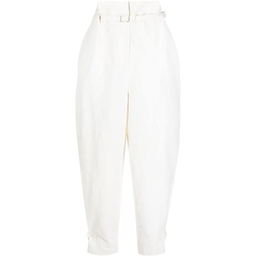 Stella McCartney pantaloni affusolati a vita alta - bianco