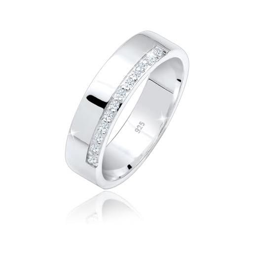 Elli diamonds anello donne a fascia basic con diamanti (0,06 ct. ) in argento sterling 925