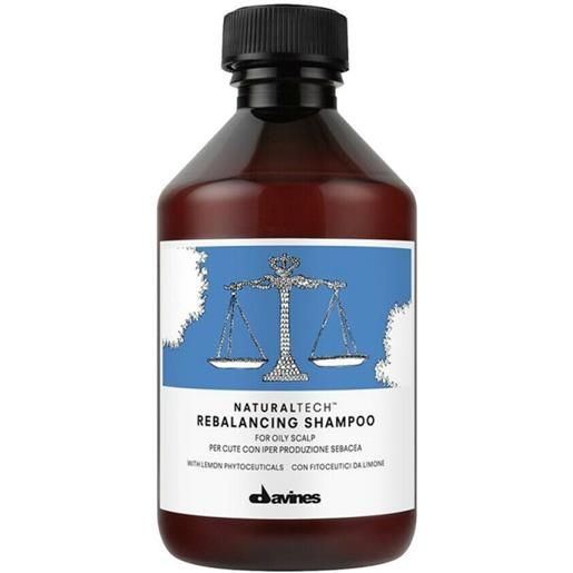 Davines naturaltech rebalancing shampoo 250ml - shampoo seboequilibrante cute e capelli grassi