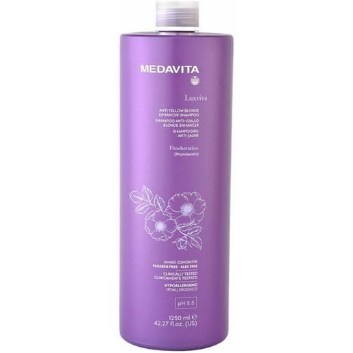 Medavita luxviva anti yellow blonde enhancer shampoo 1250ml - shampoo anti-giallo capelli biondi grigi bianchi