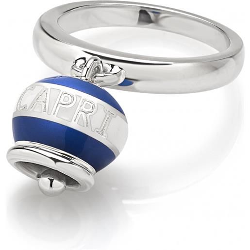 Chantecler anello capriness campanella in argento e smalto bianco blu
