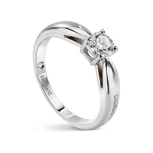 Damiani anello solitario cupido platino e diamante ct. 0.17 h vs