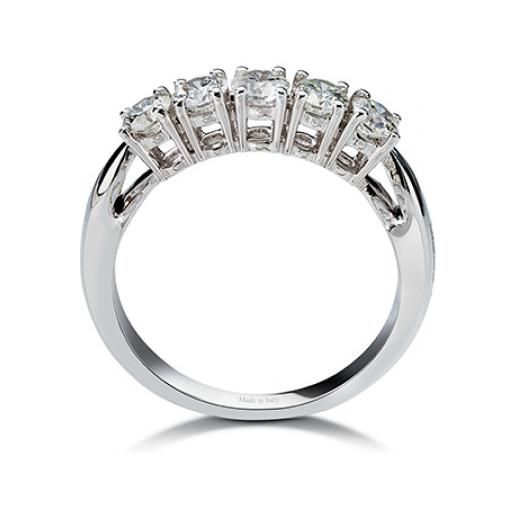 Damiani anello cupido in oro bianco e diamanti ct. 0.96 gh si