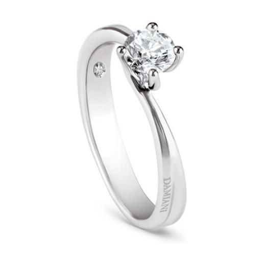 Damiani anello di fidanzamento in platino 0,24 carati, colore g, purezza vs