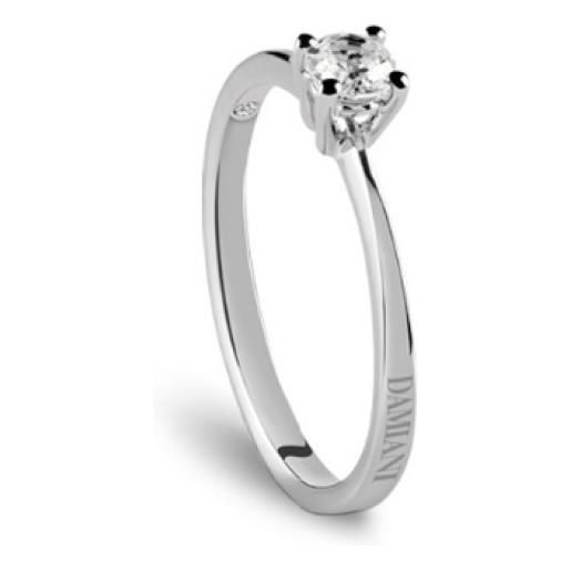 Damiani anello solitario luce in platino con diamante ct 0,25 h vs