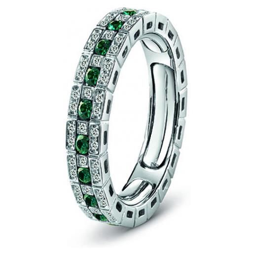 Damiani anello eternal confort con smeraldi