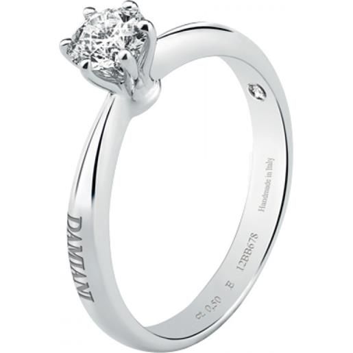 Damiani anello solitario elettra in oro bianco e diamante ct 0,30 - colore h - purezza vs