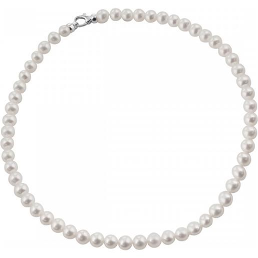 Salvini collana in argento con diamante e perle freshwater white