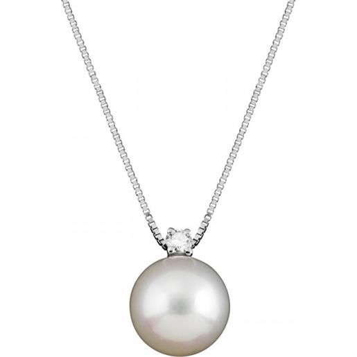 Salvini collana in oro bianco con perla giapponesi e diamante