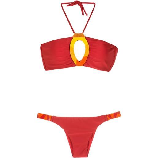 Amir Slama set bikini con ricamo - rosso