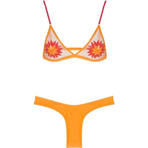 Amir Slama bikini sol con ricamo - arancione