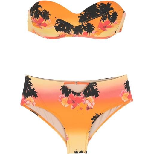 Amir Slama set bikini con stampa - arancione