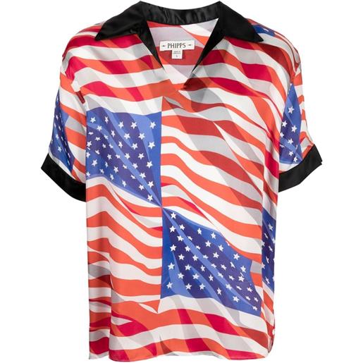 Phipps t-shirt con stampa american flag - bianco