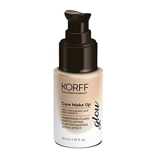 Korff fondotinta fluido effetto lifting glow, formula anti-età e lunga tenuta con acido ialuronico 01, 30 ml