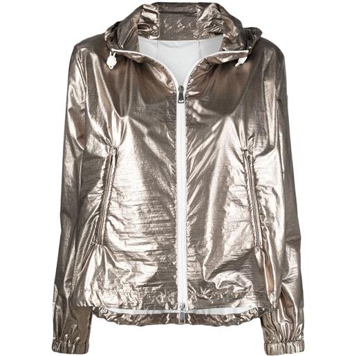 Moncler giacca eschamali con cappuccio - effetto metallizzato