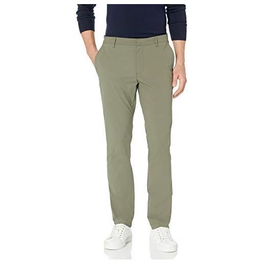 Goodthreads pantaloni chino tecnici vestibilità attillata uomo, verde oliva scuro, 33w / 32l