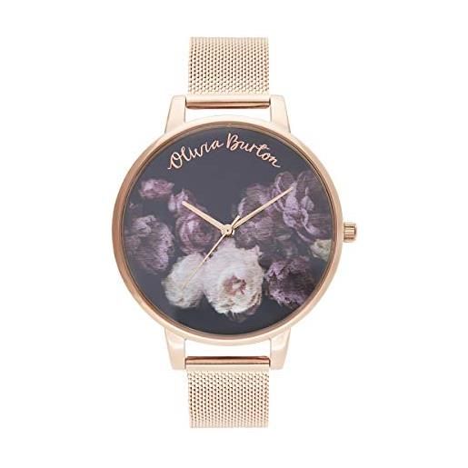 Olivia Burton orologio analogico al quarzo da donna con cinturino in acciaio inossidabile color oro rosa - ob16wg22