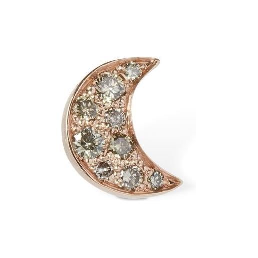 DODO orecchino singolo "luna" in oro 9kt con diamanti