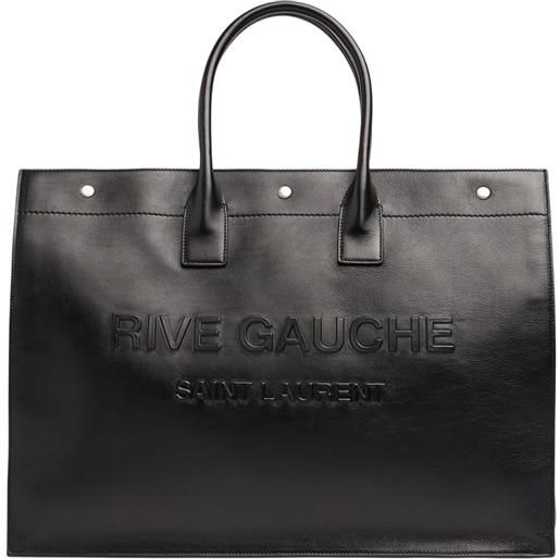 SAINT LAURENT borsa shopping grande rive gauche in pelle