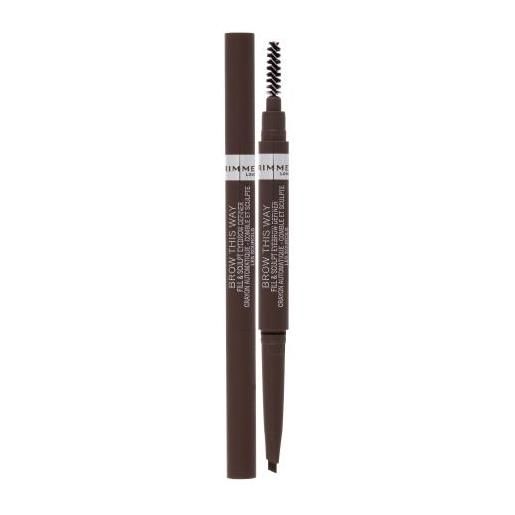 Rimmel London brow this way fill & sculpt matita per sopracciglia precisa con pennello 0.25 g tonalità 002 medium brown