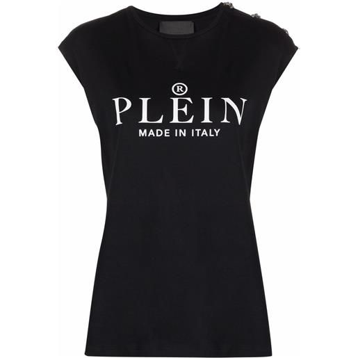 Philipp Plein t-shirt smanicato con stampa - nero
