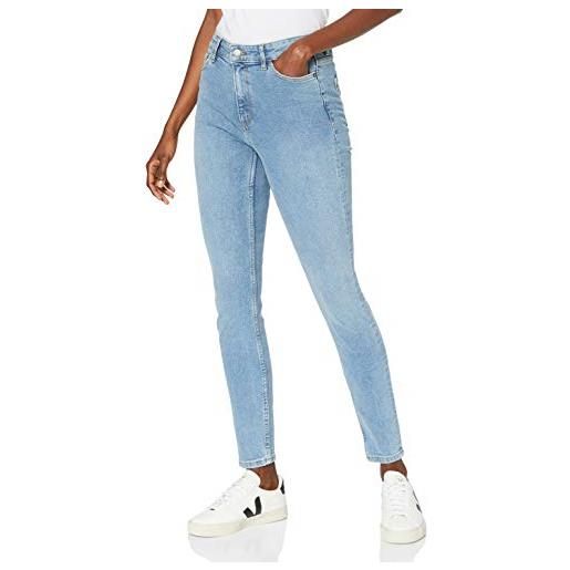 MERAKI jeans skinny a vita alta donna, blu marino scuro, 30w / 32l