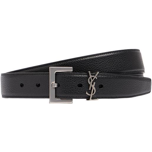 Cintura nera con fibbia incisa da Uomo di Saint Laurent in Nero Uomo Accessori da Cinture da 