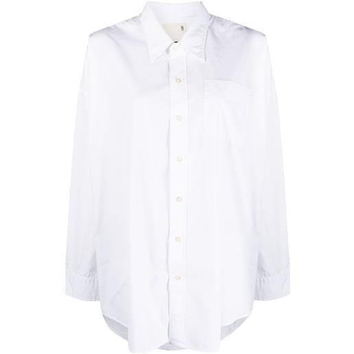 R13 camicia con taschino - bianco