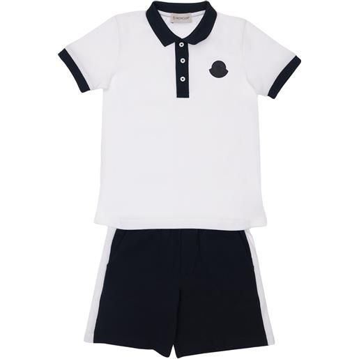 MONCLER polo e shorts in jersey di cotone
