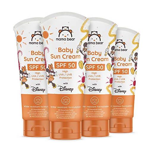 Mama Bear - disney - crema solare per bambini spf 50 (elevata protezione uva / uvb) - confezione da 4 x 100 ml
