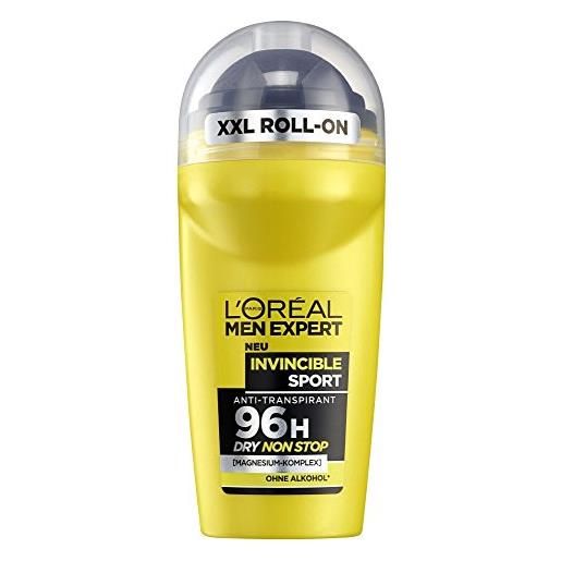 L'Oréal Paris men expert men expert deo roll on invincible sport, confezione da 6 (6 x 50 ml)