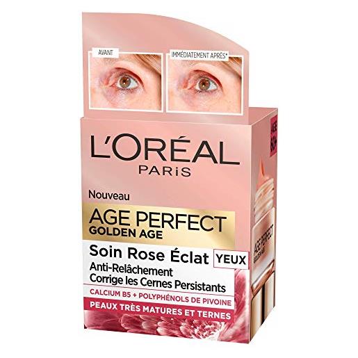 L'Oréal paris - age perfect golden age - trattamento occhi rosa - anti-rilassamento e schizzo, per pelli mature, 15 ml