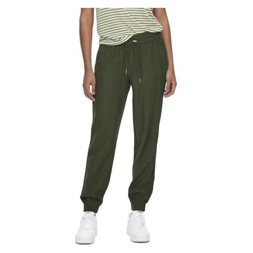 Only onlkelda emery mw pull-up pants pnt noos pantaloni, verde (grape leaf), 34w / 30l donna