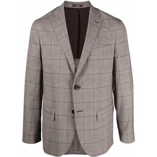 Peserico blazer monopetto a quadri - marrone