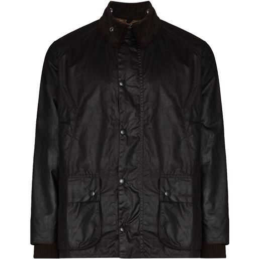 Barbour faux-leather snap-button jacket - nero