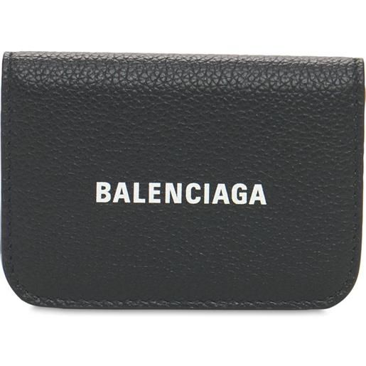 BALENCIAGA porta carte di credito in pelle con logo