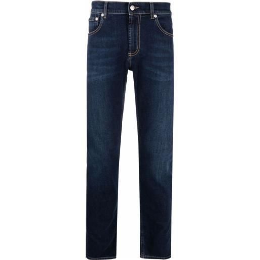 Alexander McQueen jeans skinny con ricamo - blu