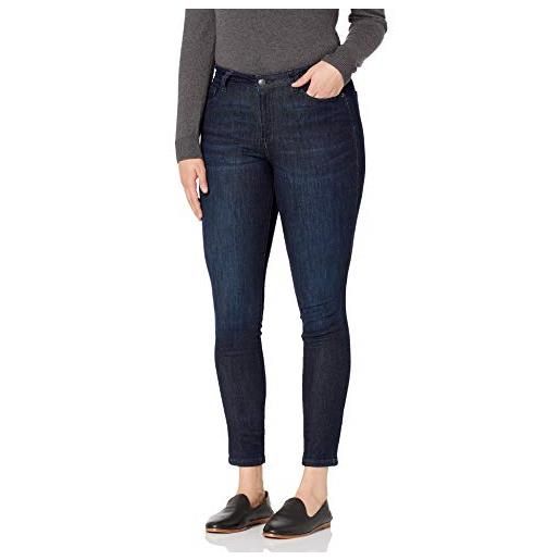 Amazon Essentials jeans curvy aderenti a vita media donna, delavé scuro, 46