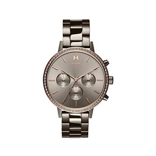 Mvmt orologio analogico al quarzo da donna con cinturino in acciaio inossidabile grigio - 28000136-d