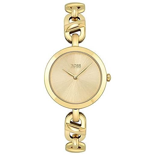 Boss orologio analogico al quarzo da donna con cinturino in acciaio inossidabile dorato - 1502591
