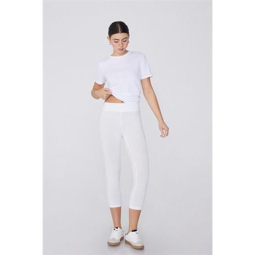 Tezenis leggings capri in cotone organico donna bianco