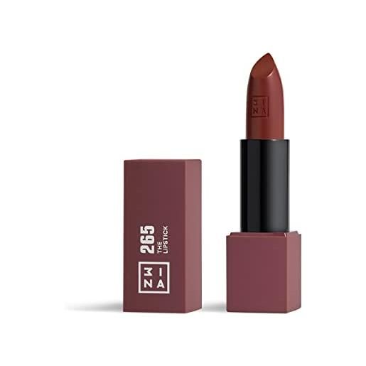 3ina makeup - the lipstick 265 - marrone violaceo - rossetto matte - alta pigmentazione - rossetti cremosi - profumo di vaniglia e custodia magnetica - lucido e mat - vegan - cruelty free