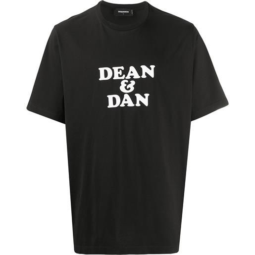 Dsquared2 t-shirt dean & dan con stampa - nero