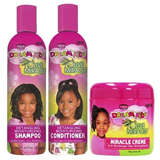 Generic african pride - dream kids detangling shampoo and conditioner 355ml con crema miracolosa 170g