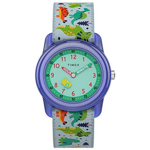 Timex orologio analog 28 mm con cinturino in tessuto elastico, quarzo, unisex bambini, tw7c77300