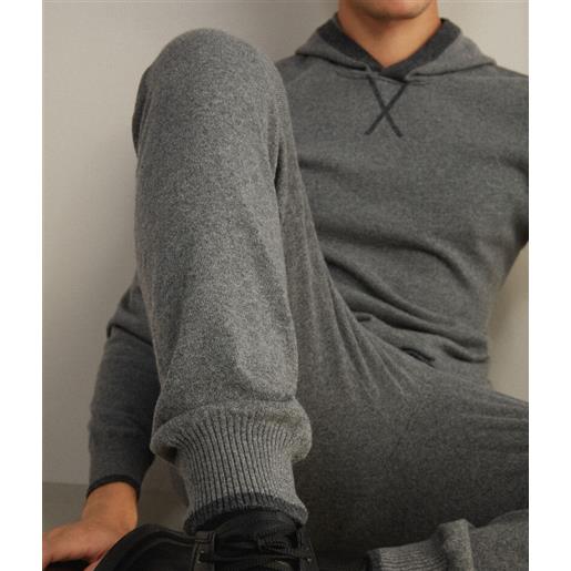 Falconeri pantaloni in cashmere ultrasoft grigio melange scuro